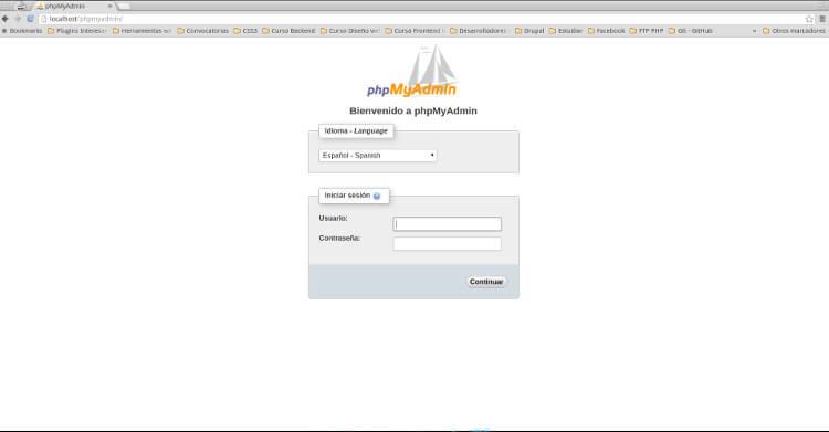 Prueba phpMyAdmin