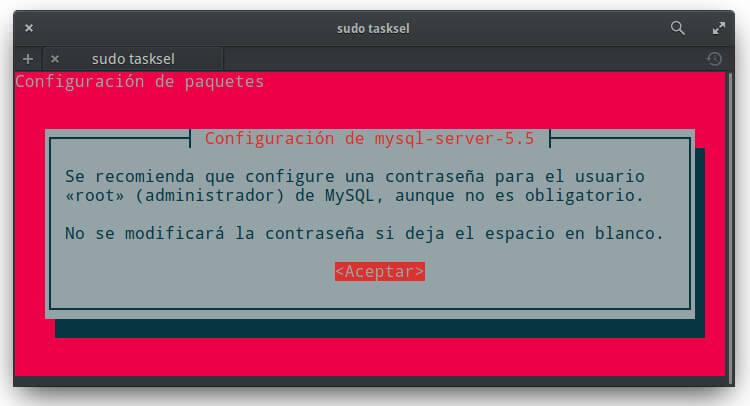 Tasksel MySQL
