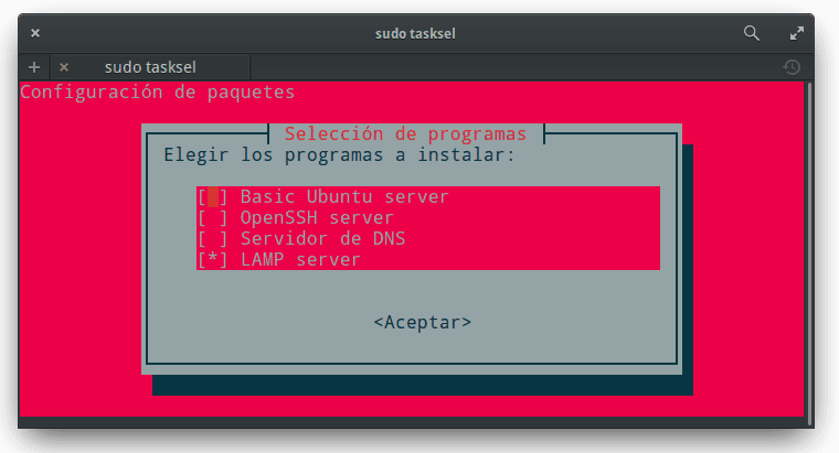 Tasksel LAMP Server